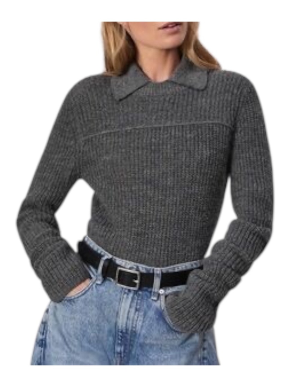 Rag & Bone Madix Wool & Alpaca Blend Sweater Polo Grey Size M - Picture 1 of 12